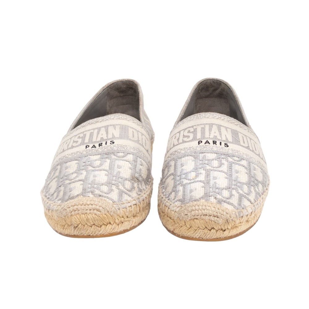 Christian Dior Granville Oblique Espadrilles Gray Canvas Flats EU 38.5 US 8 - Picture 7 of 16
